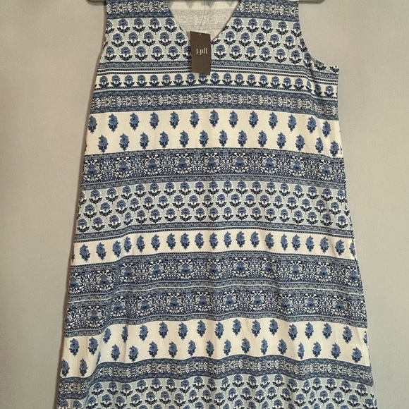 J. Jill Floral Blue and White V-Neck Dress NWT - Picture 4 of 12